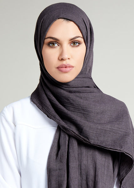 Charcoal Cotton Hijab